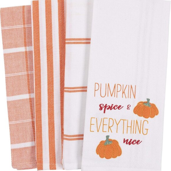 Other - Pantry Kitchen Holiday Dish Towel Set of 4, Cotton, 18 x 28-inch Pumpkin Spice E
